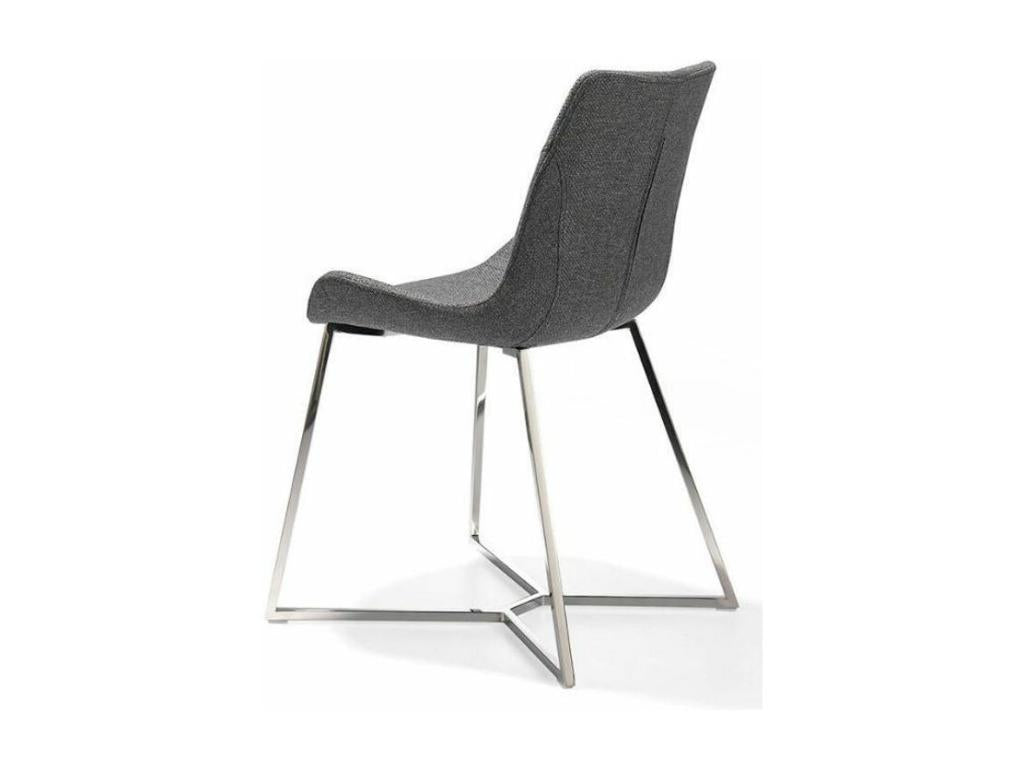 Chaise moderne simili cuir et pieds acier chromé Calmetop - Lot de 4-Couleur Calmetop 04 Beige 76444PROP