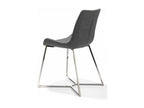Chaise moderne simili cuir et pieds acier chromé Calmetop - Lot de 4-Couleur Calmetop 04 Beige 76444PROP