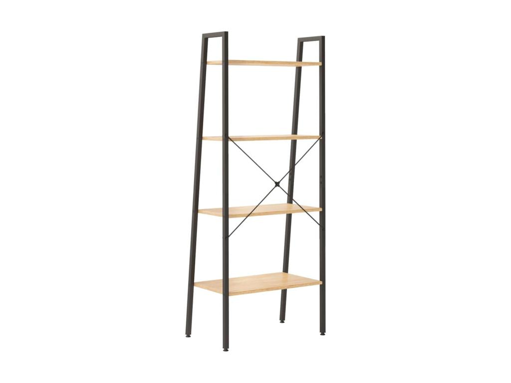 Etagère sur pied 4 niveaux Marron clair et noir 56x35x140 15023EILE