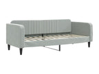 Lit de jour avec gigogne et tiroirs gris clair 80x200cm velours 83508VLHH