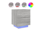 Armoire de chevet et Artvivrestoreères LED Artvivrestore gris bois d'ingénierie 35177ORNW