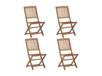 Chaises pliables d'extérieur lot de 4 Bois d'Artvivrestore solide 61105ACCU