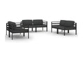 Salon de jardin 6 pcs avec coussins Aluminium Anthracite 84131VQFE