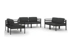 Salon de jardin 6 pcs avec coussins Aluminium Anthracite 84131VQFE