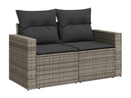 Salon de jardin 11 pcs avec coussins gris résine tressée 10770WGCH