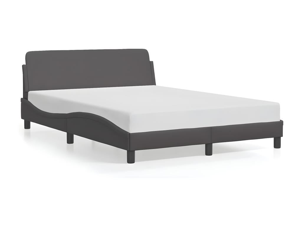 Cadre de lit sans matelas gris 140x190 cm similicuir 97614HNMQ
