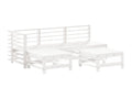 Salon de jardin 5 pcs blanc bois massif de pin 28873EDTC