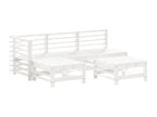 Salon de jardin 5 pcs blanc bois massif de pin 28873EDTC