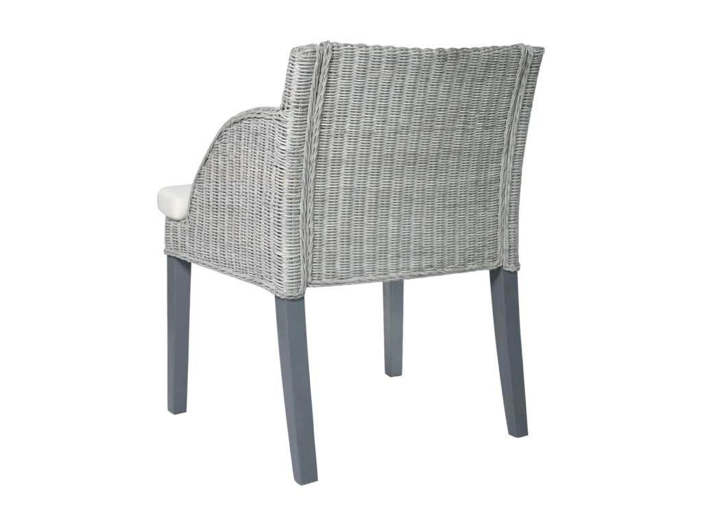Chaise à manger avec coussin Gris Rotin naturel 39309LVFC
