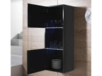 Meuble tv mural pour Salon Salle à manger en Noir avec LED 160x40x166cm Calmetop 6 13770GATT