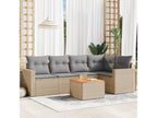 Salon de jardin avec coussins 6 pcs beige résine tressée 19963OZEL