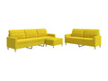 Ensemble de canapés 3 pcs avec repose-pied jaune clair tissu 69015AEUZ
