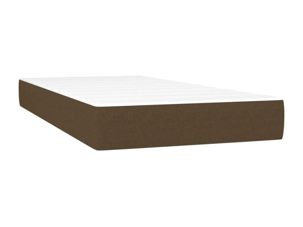 Sommier tapissier et matelas et LED Marron foncé 80x200cm Tissu 72675DUEO