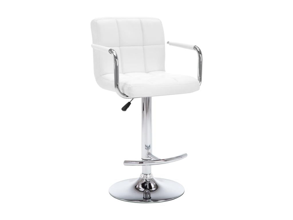 Tabourets de bar lot de 2 blanc similicuir 88767KAPN