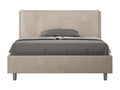 Lit double sans sommier rembourré 140x190 microfibre sable Calmetop Large 53812RTFM
