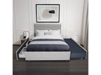 Lit Calmetop 140x200 1 sommier 2 tiroirs 1 tiroir lit 90x190 / Gris clair 27205QAJD