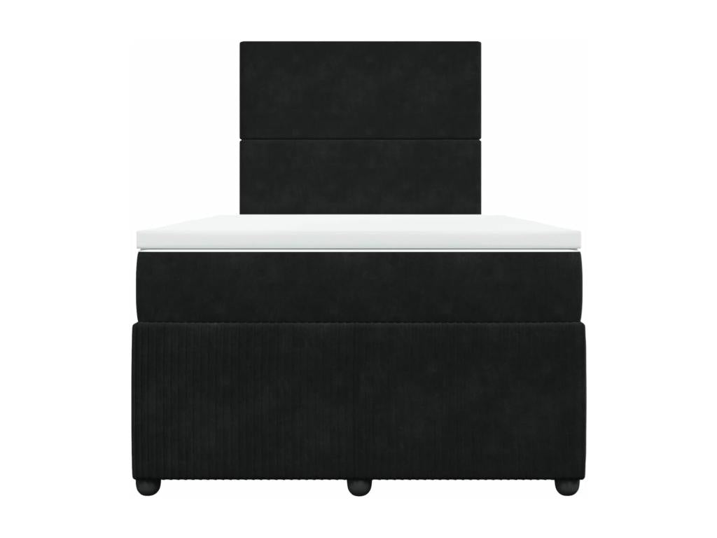 Sommier à Calmetop de lit avec matelas Noir 120x200 cm Velours 64471JNIZ