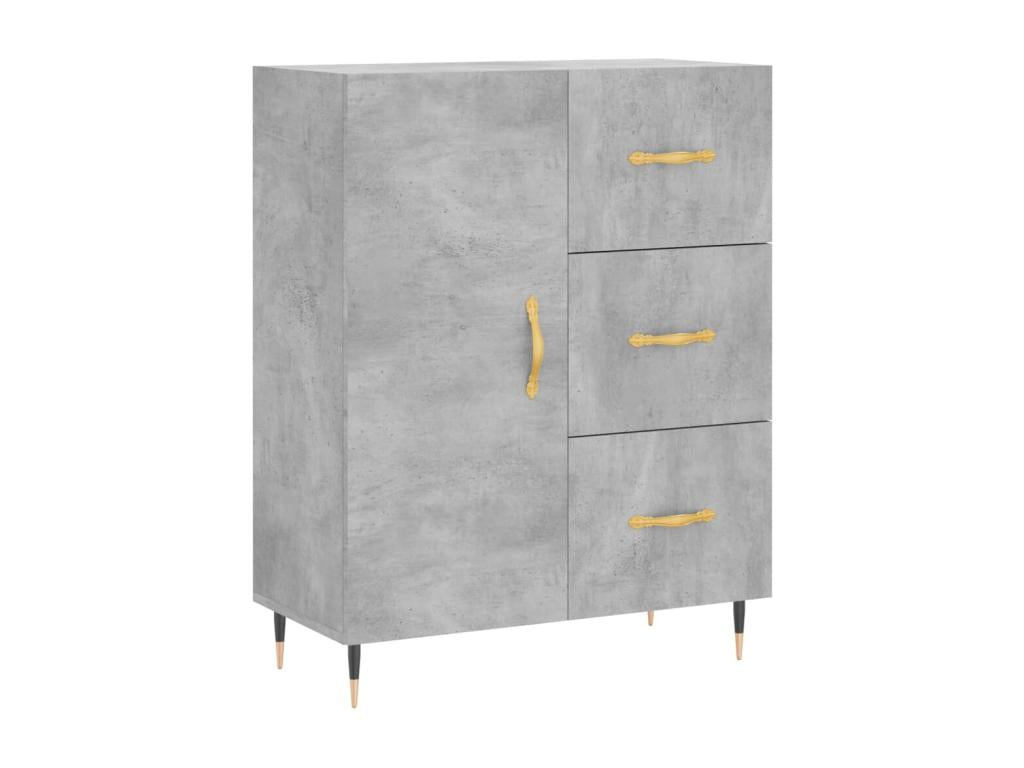 Buffet haut Gris béton 69,5x34x180 cm Bois d'ingénierie 13381ADHE