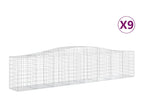 Paniers à gabions arqués 9 pièces 400x50x80/100 cm Fer galvanisé 14977UMDF