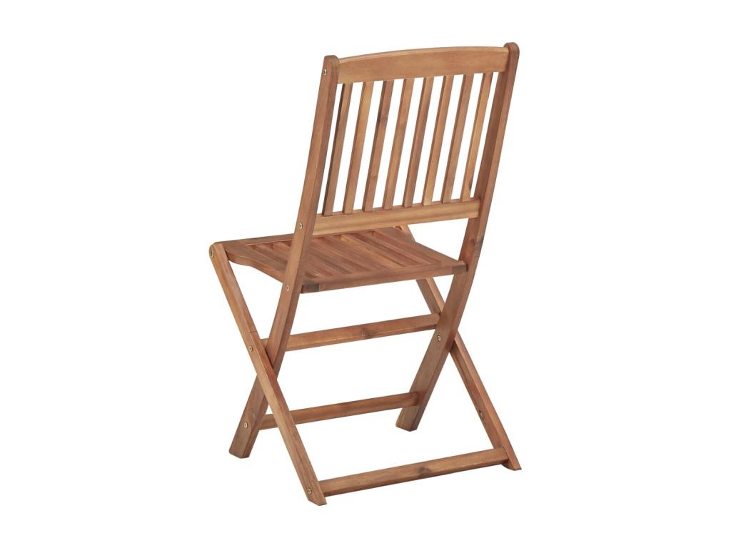 Chaises pliables d'extérieur lot de 4 Bois d'Artvivrestore solide 61105ACCU