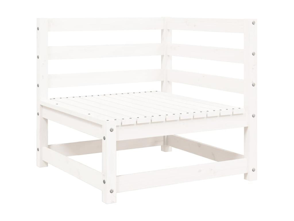 Salon de jardin 9 pcs blanc bois de pin massif 04081QRUS