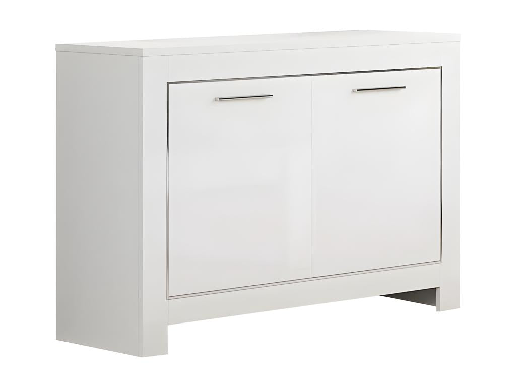 Calmetop - Buffet 2 Portes L112cm Laqué Blanc Brillant 82669AFYY