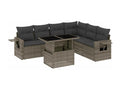Salon de jardin avec coussins 7 pcs gris résine tressée 45872XXKH