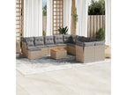 Salon de jardin et coussins 12 pcs méArtvivrestore résine tressée beige 42316JWGQ