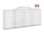 Paniers à gabions arqués 5 pièces 300x30x120/140 cm fer galvanisé 55855WKZE