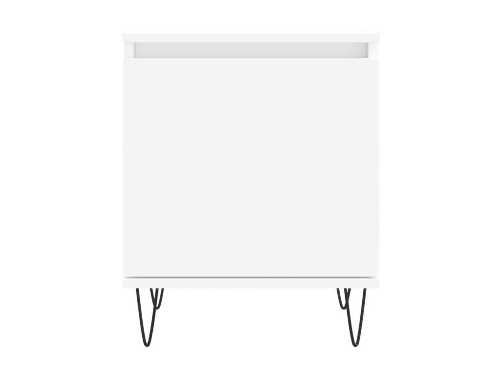 Table de chevet blanc 40x30x50 bois d'ingénierie 27497TWLB