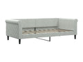 Lit de jour avec matelas gris clair 90x190 cm velours 77138PGOM