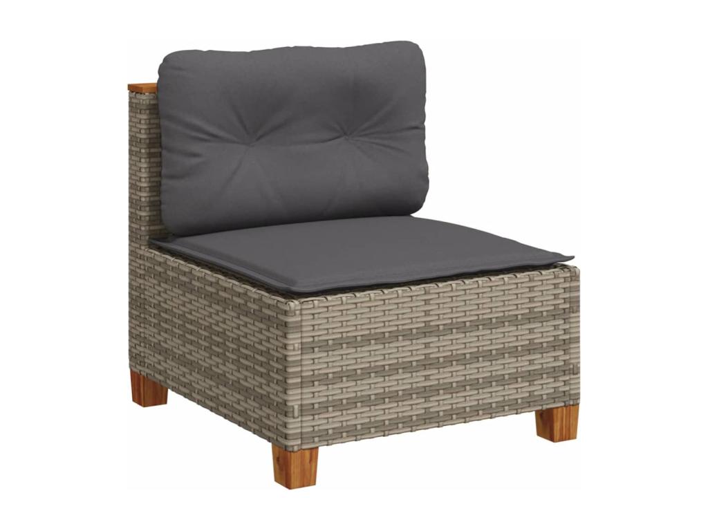 Salon de jardin 5 pcs avec coussins gris résine tressée 88158QUTG