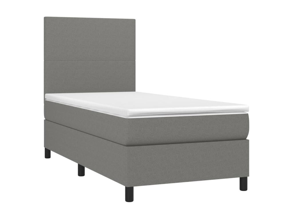 Sommier à Calmetop de lit avec matelas et LED Gris foncé 90x190 33057NRER