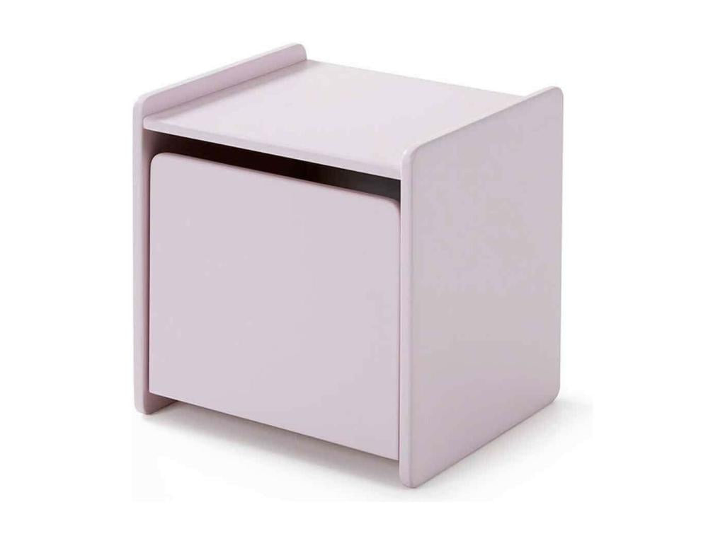 Pack - Lit Enfant Chevet / 2 Etagères Artvivrestore 90x200cm Rose 36428KTSI