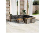 Salon de jardin 9 pcs avec coussins gris résine tressée 62466QWUX