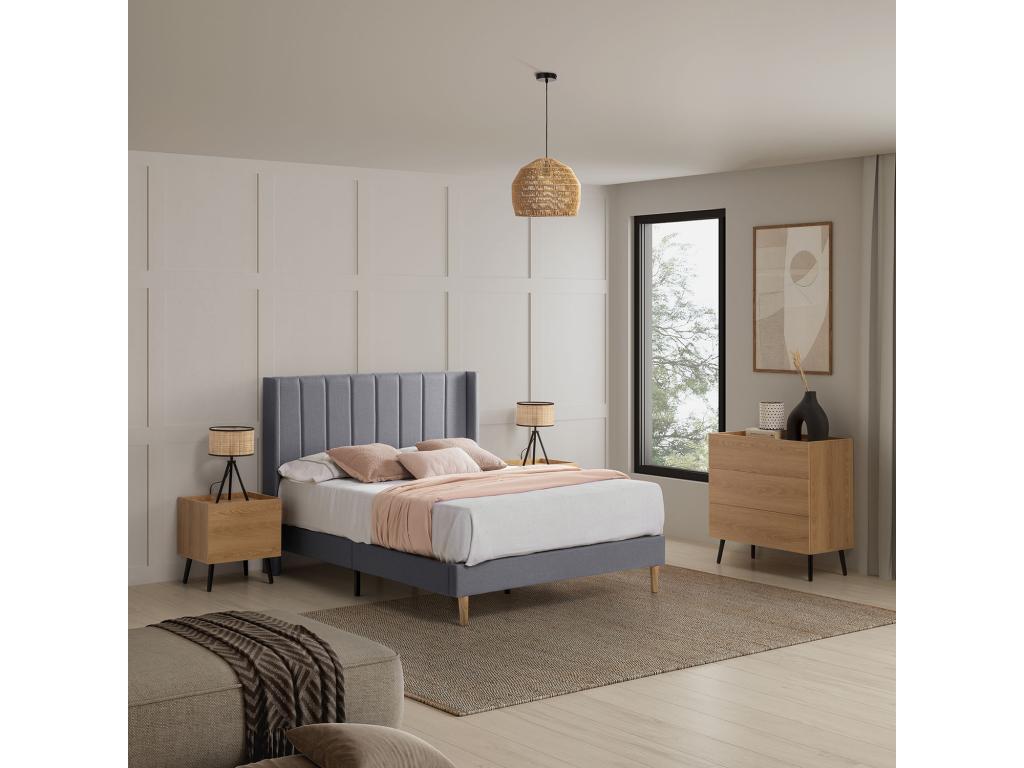 Cadre de lit rembourré Artvivrestore 30 cm 140x190 cm Gris foncé 18665EDAF