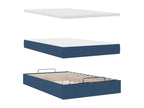 Cadre de lit ottoman avec matelas bleu 120x190 cm tissu 52527ZEFM