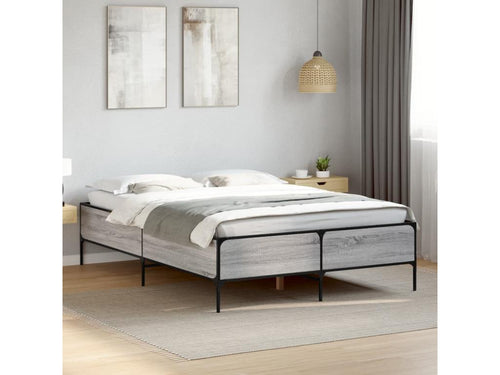 Cadre de lit Artvivrestore gris 140x200 bois d'ingénierie et métal 58167XECY