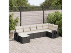 Salon de jardin 7 pièces avec coussins noir résine tressée 37280FOZD