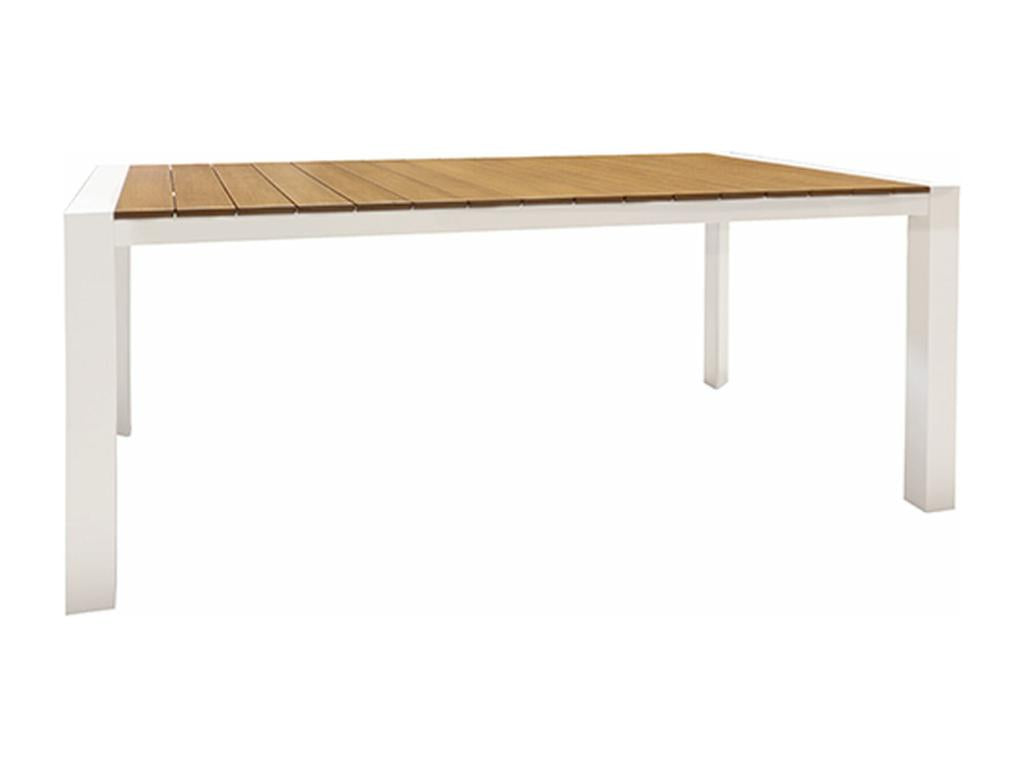 Calmetop - Table D'extérieur En Polywood Et Aluminium Blanc 180cm 51858QSPY
