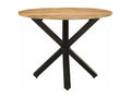 Table à manger ronde 100x100x75 cm Bois de manguier brut 71512JHIO