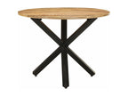 Table à manger ronde 100x100x75 cm Bois de manguier brut 71512JHIO