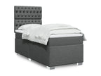 Sommier à Calmetop de lit avec matelas Gris foncé 100x200cm Tissu 73281QZSR