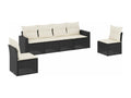 Salon de jardin 6 pcs avec coussins noir résine tressée 00682ZQDO