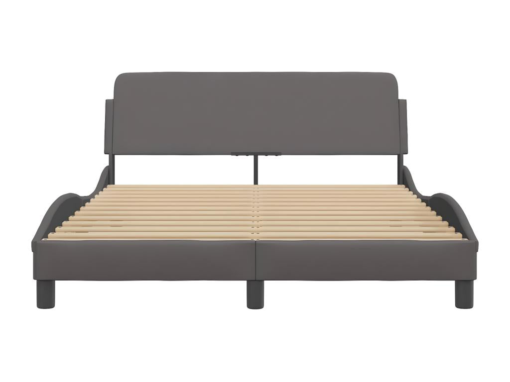 Cadre de lit sans matelas gris 140x190 cm similicuir 97614HNMQ