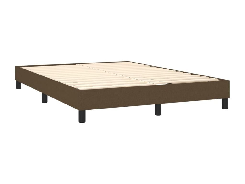 Sommier tapissier matelas et LED Marron foncé 140x200 cm Tissu 78718QWCB