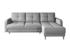 Canapé angle réversible Scandinave tissu doux gris clair et pieds bois clair Artvivrestore 240cm 37247TBQX
