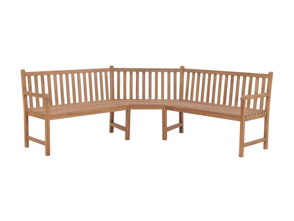 Banc d'angle de jardin 185x185x90 ​​Bois de teck solide 02819QCCW