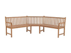Banc d'angle de jardin 185x185x90 ​​Bois de teck solide 02819QCCW
