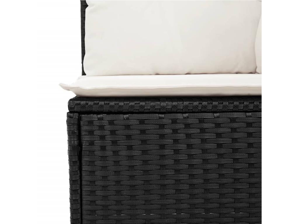 Salon de jardin 10 pcs avec coussins noir résine tressée 82482TDND